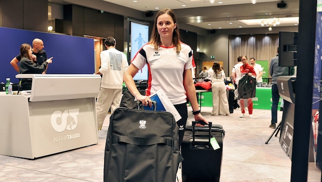 Vanessa Herzog checkte am Freitag als erste ÖOC-Sportlerin bei den Winterspielen in Mailand ein.