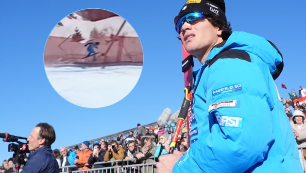 Giovanni Franzoni entkam im Abfahrtstraining knapp einem schweren Sturz.