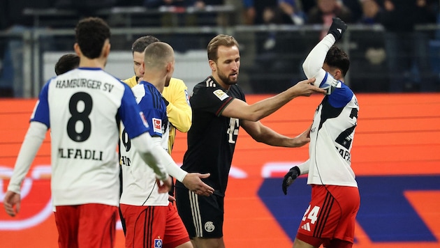 Harry Kane (mitte) traf erneut für die Bayern – zum Sieg reichte es jedoch nicht.