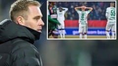 Der neue Trainer Hoff Thorup (links) war fassungslos, Rapid lieferte eine desaströse Leistung ...