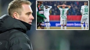 Der neue Trainer Hoff Thorup (links) war fassungslos, Rapid lieferte eine desaströse Leistung ...