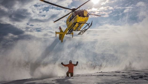 Der Hubschrauber des ÖAMTC, Christophorus 8, war ebenso vor Ort wie der Wucher-Helikopter ...