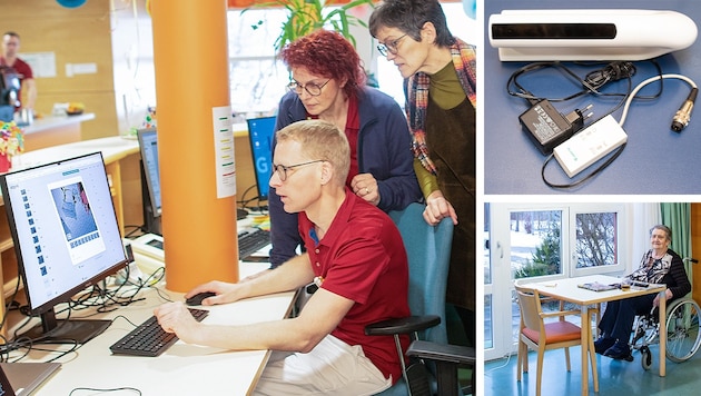 Alarm! „Technik gibt nur die Bilder vom Sturz preis“, erklärt Pflegemanager Strobl (sitzend im ...