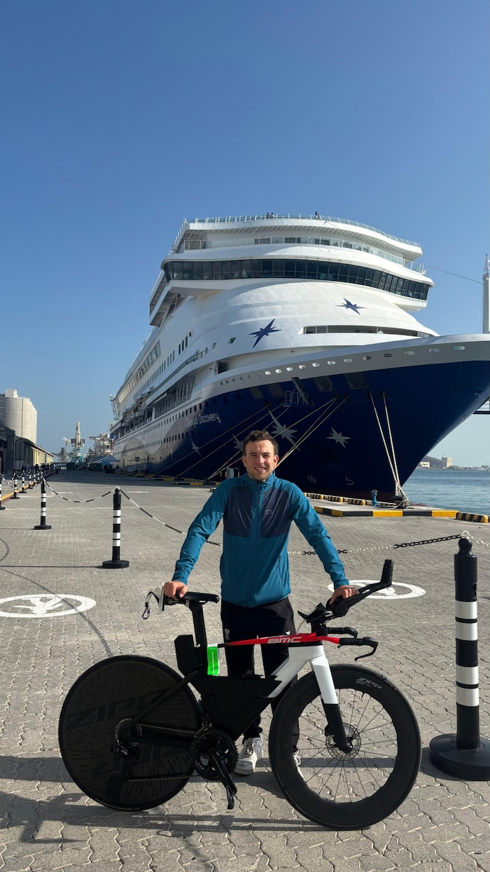 Auf der Celestyal Discovery bereitete sich Pauger aufs Rennen vor.