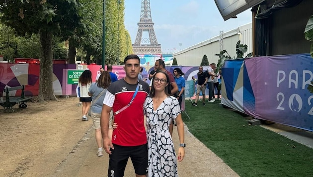 Sam Gassner mit Langzeitfreundin Coralie Gilly.