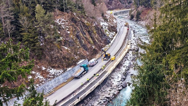 In der Lieserschlucht wird gerade ein Radweg errichtet.