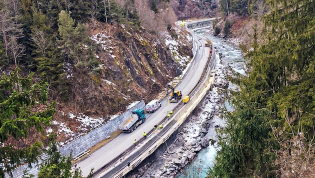 Wegen des Radwegbaus ist die Lieserschlucht total gesperrt