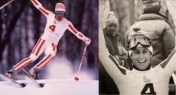 Hans Enn fuhr im Olympia-Riesentorlauf 1980 zu Bronze und ließ sich danach feiern. 