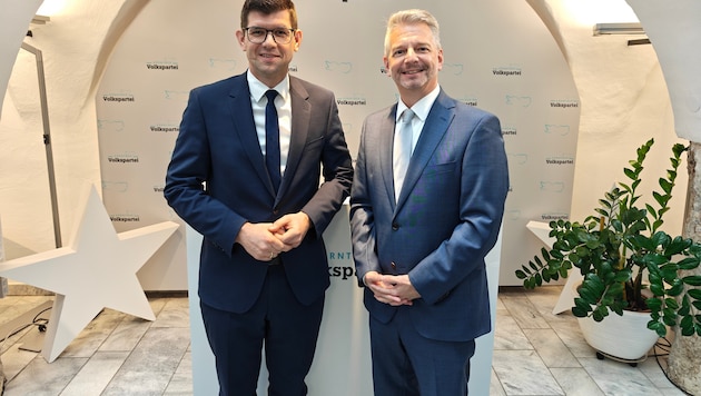 LH-Vize Martin Gruber & VP-Landesgeschäftsführer Markus Keschmann (vl) präsentierten die ...