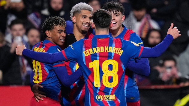 Jubel beim FC Barcelona über den Einzug ins Pokal-Halbfinale!