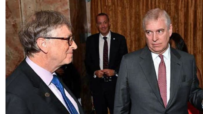 Microsoft-Gründer Bill Gates und Andrew (von links)