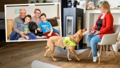 Der Hund ist aus dem Alltag von Familie Nadji (kleines Bild) und von Nadine Pfeiffer (rechts) ...