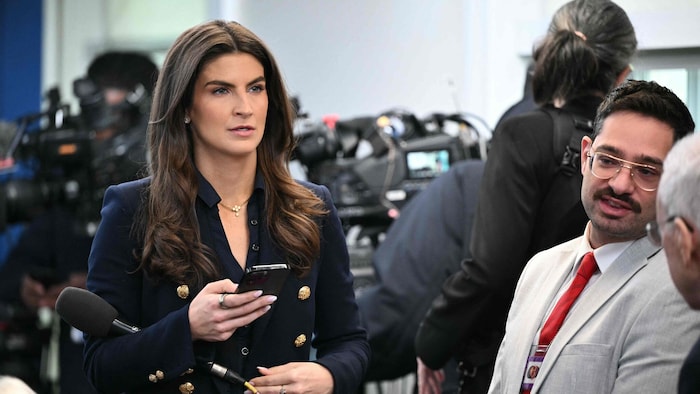Kaitlan Collins am 7. Jänner im Brady-Briefing-Raum im Weißen Haus