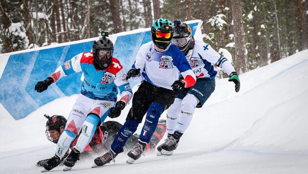 Bei Ice Cross geht’s immer sehr eng zu.