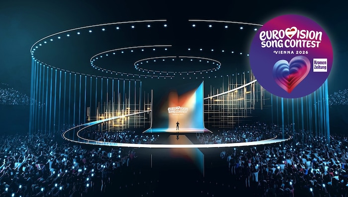 Die Bühne für den Song Contest in der Wiener Stadthalle