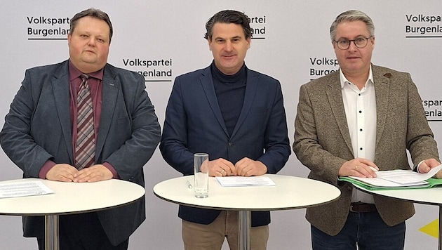 Bernd Strobl, Christoph Zarits und ÖVP-Energiesprecher Markus Ulram (v. li.)