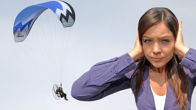 Residents are annoyed by motorized paragliders flying at low altitude. (Symbolic image)