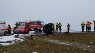 Das Mopedauto war umgekippt.