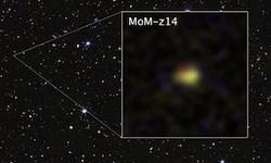 Die Galaxie MoM-z14 existierte bereits rund 280 Millionen Jahre nach dem Urknall.