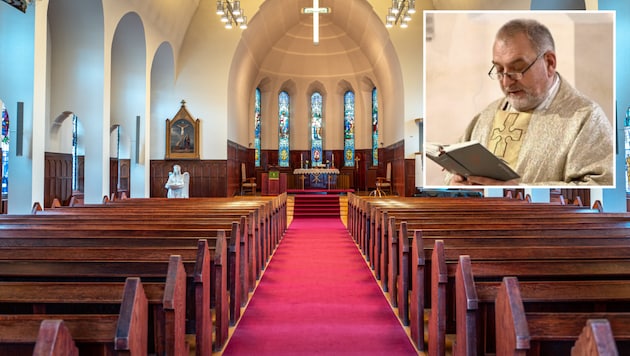 During Sunday Mass, Pastor Raimund Beisteiner (small picture) suddenly collapsed.