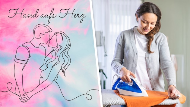 Kochen, bügeln, putzen, waschen, Kinder umsorgen, während der Mann finanziell die Familie erhält ...