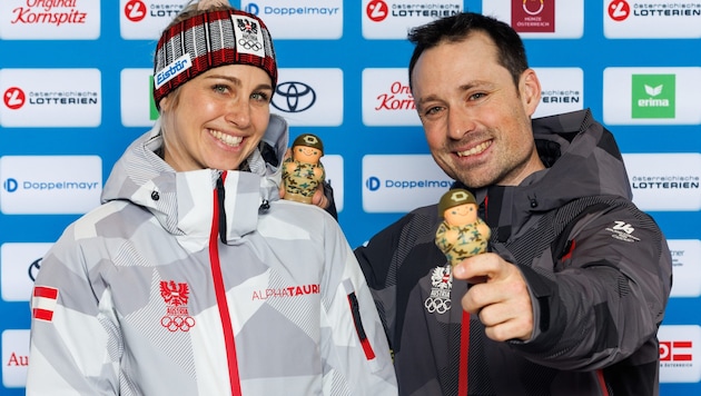 Sabine und Alex Payer. Die Liebesstory im ÖSV-Team hat es 2026 endlich auch zu Olympia ...