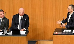 Kanzler Stocker reichte mit der Idee zur Wehrpflichtbefragung den kleinen Finger, Vizekanzler ...