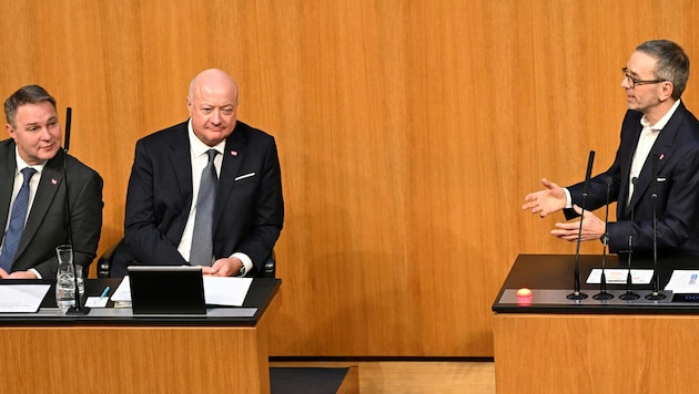 Kanzler Stocker reichte mit der Idee zur Wehrpflichtbefragung den kleinen Finger, Vizekanzler ...