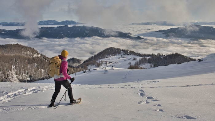 Bei diesen herrlichen Bedingungen möchte man sofort seine Schneeschuhe anschnallen und ...