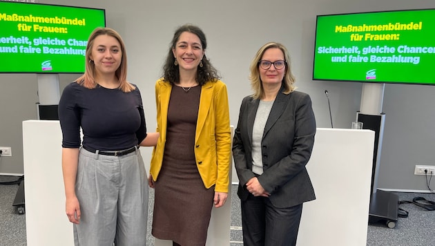 Präsentierten ein frauenpolitisches Maßnahmenbündel: Anna Slama, Sandra Krautwaschl, Veronika ...