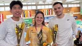 Pascal Cheng, Kathi Hochmeir und Philipp Drexler (v. li.) holten Pokale nach Simmering.