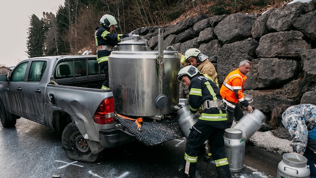 Milch-Aktion der anderen Art in Raggal.