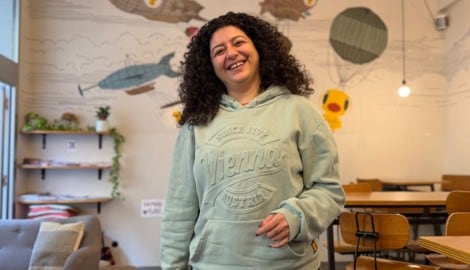 Autorin Kholoud Charaf beim „Krone“-Interview in Graz