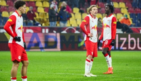 Die Spieler von Red Bull Salzburg waren nach dem Spiel bedient. 