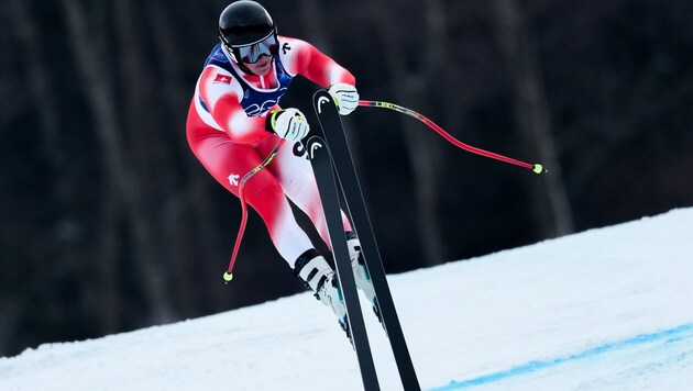 Franjo von Allmen sorgte bereits im Training für eine Show.