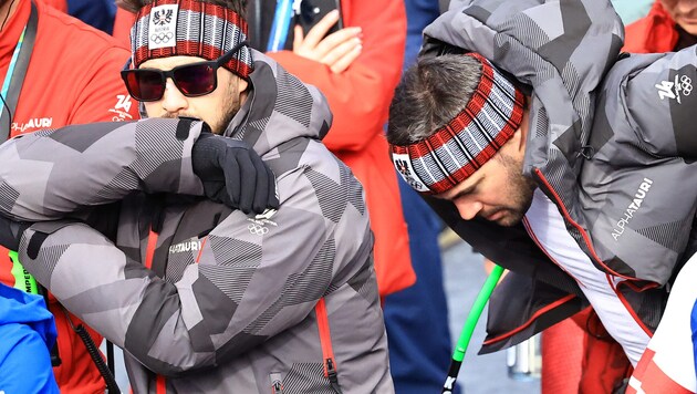 Daniel Hemetsberger (left) and Vincent Kriechmayr missed out on the medals.