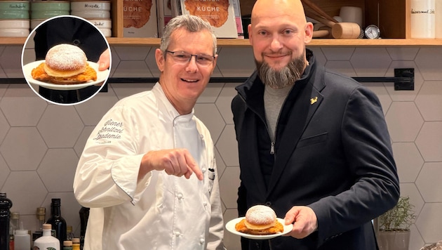 Figlmüller-Koch Markus Brunner und Geschäftsführer Michael Mann präsentieren den ...