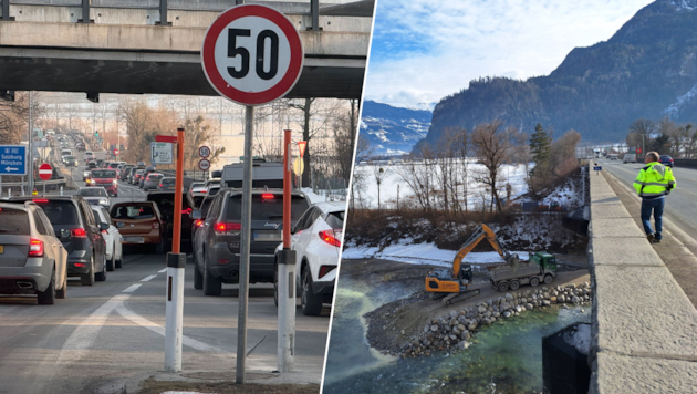 In alle Richtungen staut es sich rund um die A12 in Wiesing, wenn Urlauber zum Achensee oder ins ...