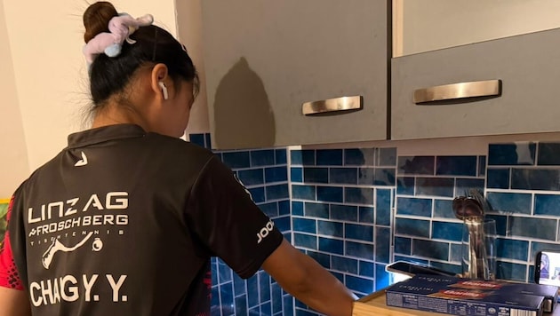 Da war die Küche in der Klub-Wohnung noch intakt.