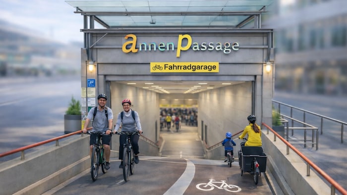 Die Vision: eine Fahrradgarage, wie es sie etwa in der niederländischen Uni-Stadt Utrecht schon ...