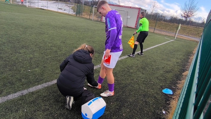 Tobias Rohrmoser musste am rechten Knöchel behandelt werden.