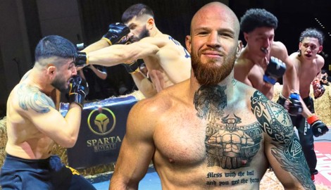 Nicht nur „Bulle“ Mraovic (vorne) ließ die Muckis im Heu-Ring spielen.