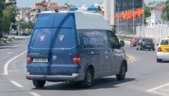 Ein Polizeiauto in Nordmazedonien