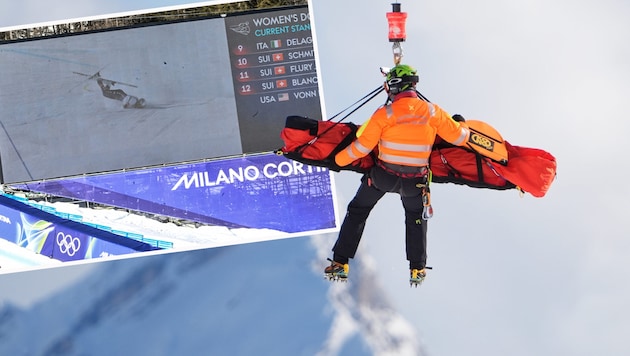 Nach ihrem wilden Sturz wurde Lindsey Vonn mit dem Heli abtransportiert.