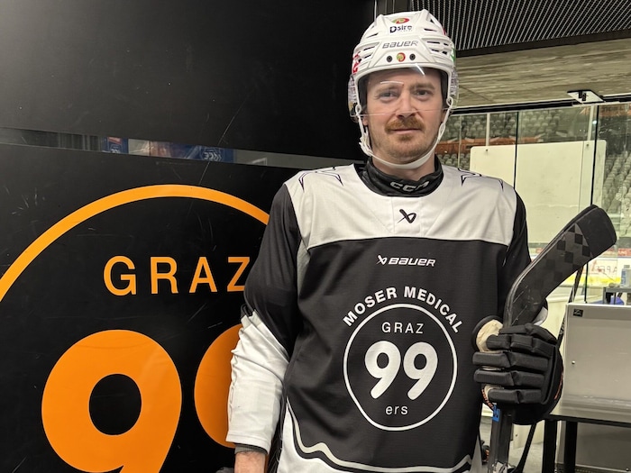 Kevin Conley ist bereits in Graz mit seinen neuen Teamkollegen am Eis.