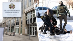 Die ob ihrer brutalen Einsätze berüchtigten ICE-Agenten (re.) sind an nobler Adresse in Wien zu ...