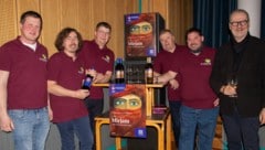 Wein-Präsentation: Michael Schneider, Georg Wind, Franz Fleck jun., Ewald Gabriel, Alexander ...