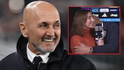 Luciano Spalletti bei seiner Kuss-Attacke auf Federica Zille (kleines Bild)
