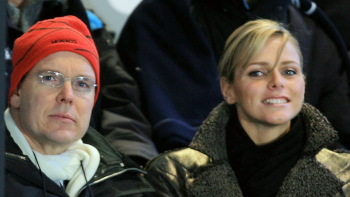 Fürst Albert und Charlene Wittstock bei den Olympischen Winterspielen 2006 in Turin.