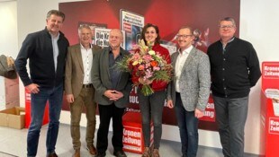 Vertreter der Gärtner und Floristen brachten der „Krone“ einen Blumengruß.